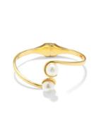 Sole Society Vintage Goldtone And Faux Pearl Cuff Bracelet
