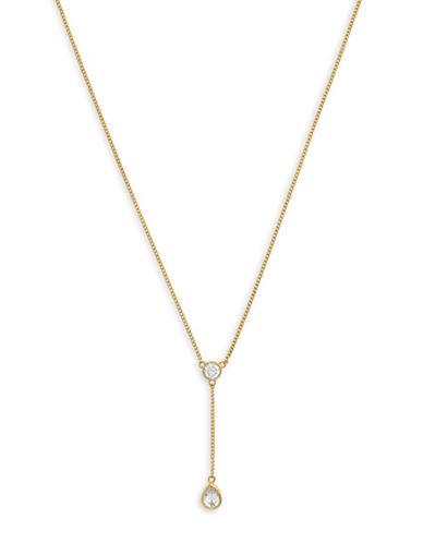 Cole Haan 1/25 Starry Skies Gold Tone Cubic Zirconia Brass Y Necklace