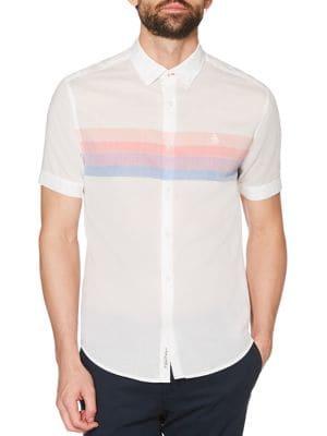 Original Penguin Short Sleeve Engineered Striped Shirt