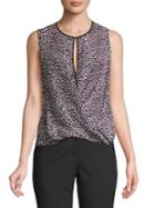 Diane Von Furstenberg Front Cut-out Silk Top