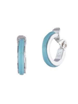 Lauren Ralph Lauren Silvertone Clip-on Hoop Earrings