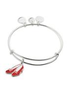 Alex And Ani Wizard Of Oz Silvertone & Glitter Slippers Bangle Bracelet