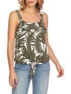 1.state Tie-front Button-down Tank Top