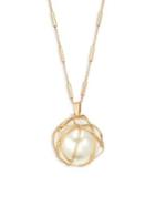 Design Lab Goldtone And Faux-pearl Pendant Necklace