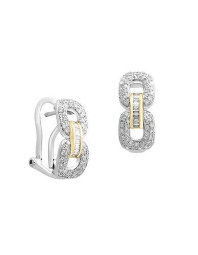 Effy Duo Diamond 14k White Gold And 14k Yellow Gold Earrings