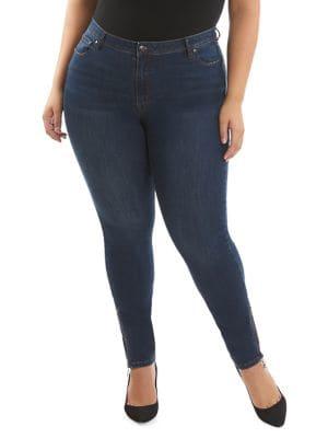 La La Anthony Mid-rise Classic Side-zip Skinny-fit Jeans