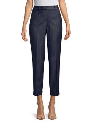 T Tahari Ashley Cropped Pinstripe Pants