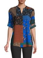Calvin Klein Mixed-print Curved Hem Shirt