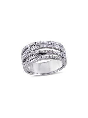 Sonatina Sterling Silver & White Topaz Crisscross Ring