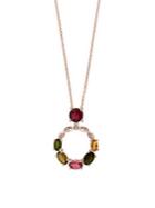 Effy 14k Rose Gold, Diamond & Multi-stone O-ring Necklace