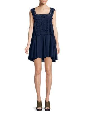 Free People Eyelet Ruffle-trim Dress