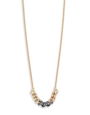 Karl Lagerfeld Crystal Chain Pendant Necklace
