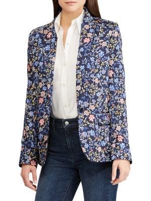 Lauren Ralph Lauren Floral-print Slim-fit Blazer