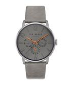 Ted Baker London James Stainless Steel Leather-strap Watch