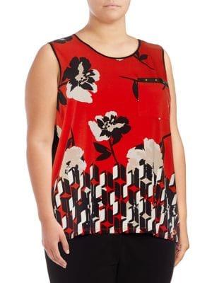 Calvin Klein Plus Geometric Printed Top
