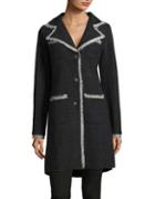Karl Lagerfeld Paris Frayed Button-front Coat