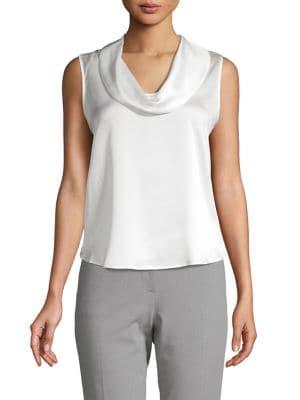 Calvin Klein Satin Cowl-neck Top