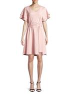Ivanka Trump Ruffle-sleeve Tie-waist Dress
