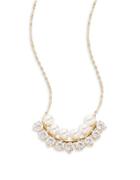 Nadri Goldtone Melody Faux Pearl And Crystal Pendant Necklace