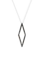 Effy 14k White Gold & Black Diamond Cutout Pendant Necklace