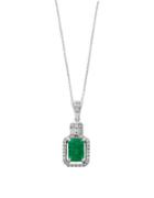 Effy Brasilica Diamond, Emerald & 14k White Gold Pendant Necklace
