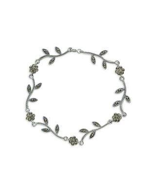 Designs Sterling Silver & Marcasite Floral Bracelet