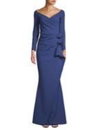 Chiara Boni La Petite Robe Silveria Ruched Evening Gown