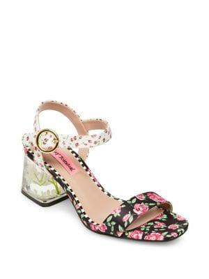 Betsey Johnson Livvie Pink Floral Sandals