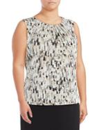 Calvin Klein Plus Abstract Contrast Top