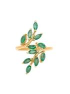 Lord & Taylor 14k Yellow Gold And Emerald Midi Ring