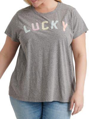 Lucky Brand Plus Lucky Rainbow Tee