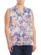 B Collection By Bobeau Plus Perry Pleat Front Blouse