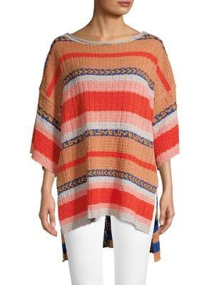 Free People Vented Stripe Sweater Tunic