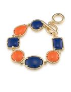 1st And Gorgeous Multi-shape Flex Toggle Bracelet- Blue And Orange