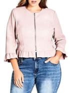 City Chic Plus Darling Frill Cropped Jacket