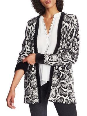 1.state Snakeskin-print Open-front Cardigan