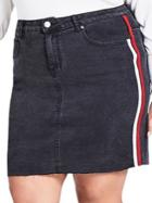 City Chic Plus Retro Stripe Skirt