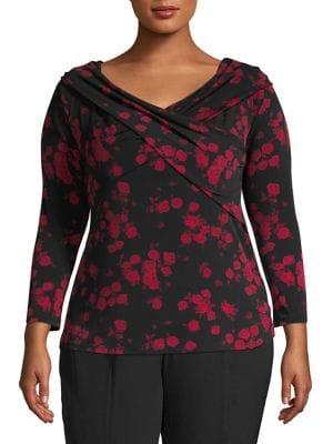Michael Michael Kors Plus Floral Long-sleeve Top