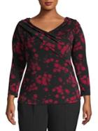 Michael Michael Kors Plus Floral Long-sleeve Top