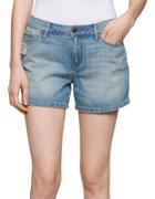 Calvin Klein Distressed Cotton Denim Shorts