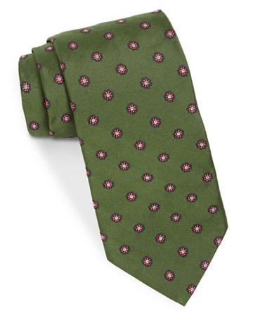 Brooks Brothers Silk Floral-embroidered Tie