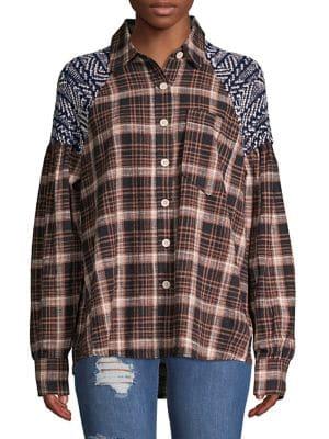 Free People Fireside Nights Plaid Button Down