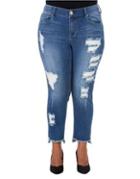 Melissa Mccarthy Seven7 Plus Plus Distressed Hi-lo Skinny Jeans