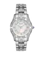 Bulova Ladies' Swarovski Crystal Stainless Steel Watch, 96l116