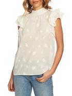 1.state Embroidered Flutter Sleeve Top