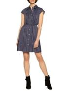 Walter Baker Striped Tie Waist A-line Dress