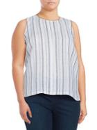 Vince Camuto Plus Sleeveless Striped Top
