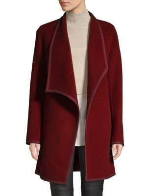 Elie Tahari Christina Double Face Wool Car Coat