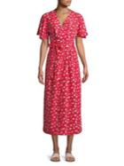 Vero Moda Flutter-sleeve Floral Dress