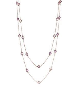 Marco Moore 14k Rose Gold & Pink Amethyst Two-row Necklace
